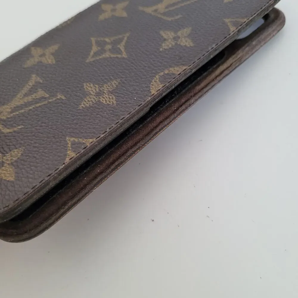Authentic‎ Louis Vuitton LV Monogram Folio iPhone X Case Brown Phone Case